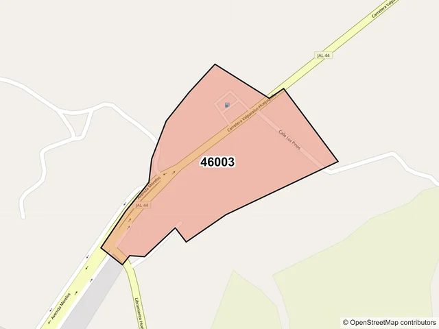 Mapa del código postal 46003, Huejuquilla el Alto, Jalisco