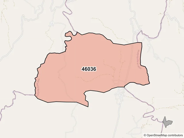 Mapa del código postal 46036, Huejuquilla el Alto, Jalisco