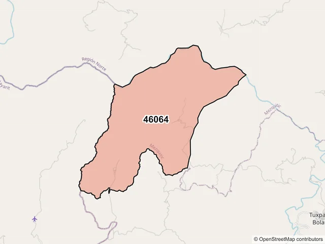 Mapa del código postal 46064, Mezquitic, Jalisco