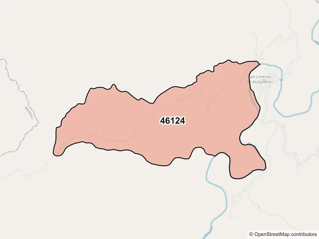 Mapa del código postal 46124, Villa Guerrero, Jalisco