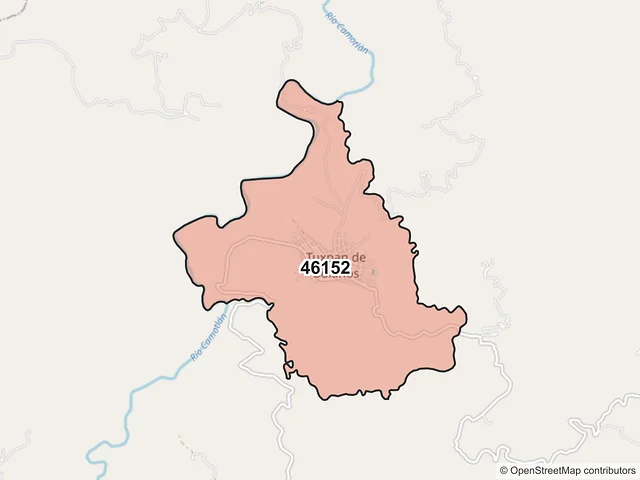 Mapa del código postal 46152, Bolaños, Jalisco