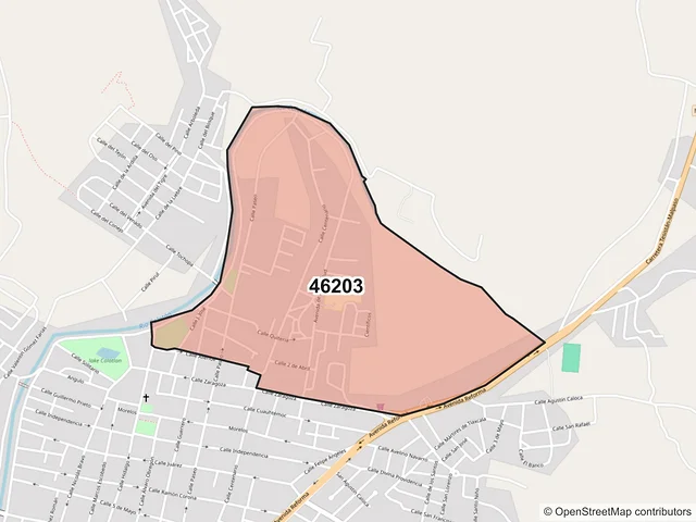 Mapa del código postal 46203, Colotlán, Jalisco