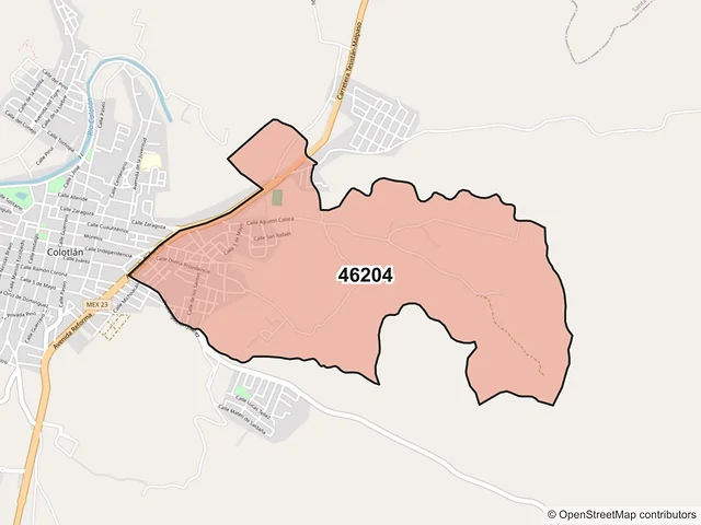 Mapa del código postal 46204, Colotlán, Jalisco