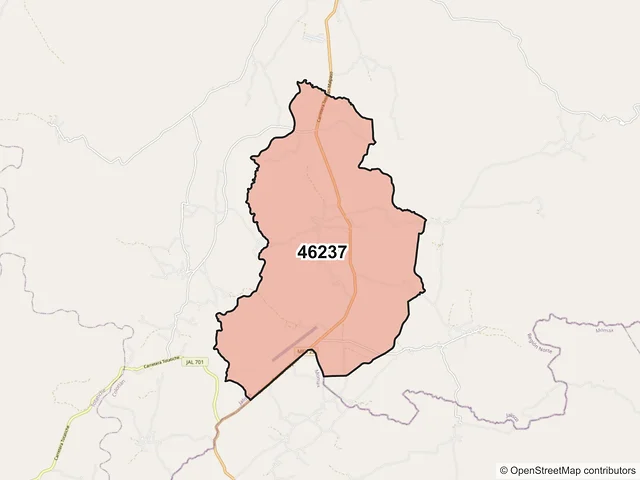Mapa del código postal 46237, Colotlán, Jalisco