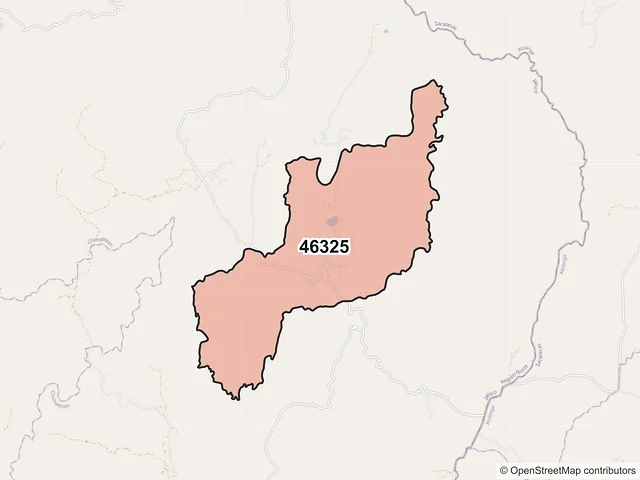Mapa del código postal 46325, Chimaltitán, Jalisco