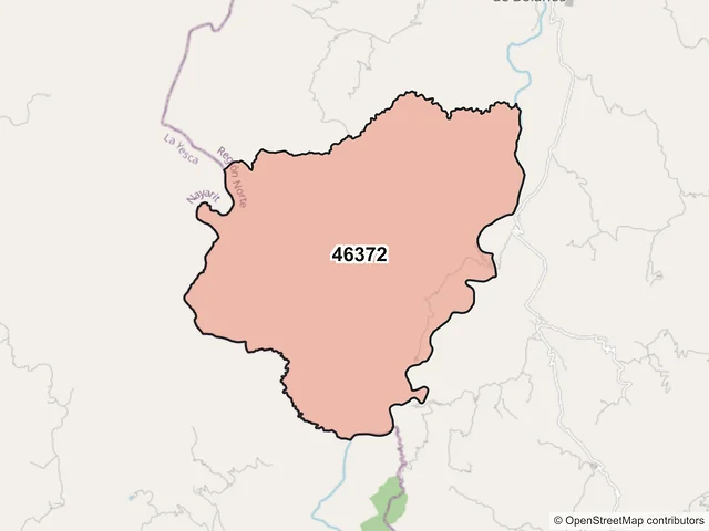 Mapa del código postal 46372, San Martín de Bolaños, Jalisco