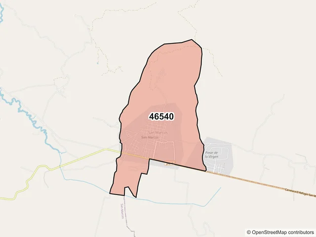 Mapa del código postal 46540, San Marcos, Jalisco