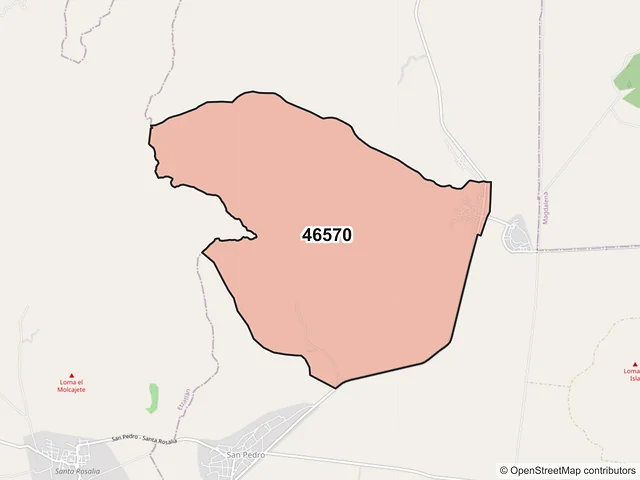 Mapa del código postal 46570, San Juanito de Escobedo, Jalisco