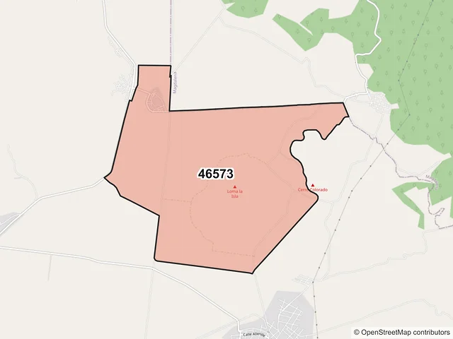 Mapa del código postal 46573, San Juanito de Escobedo, Jalisco