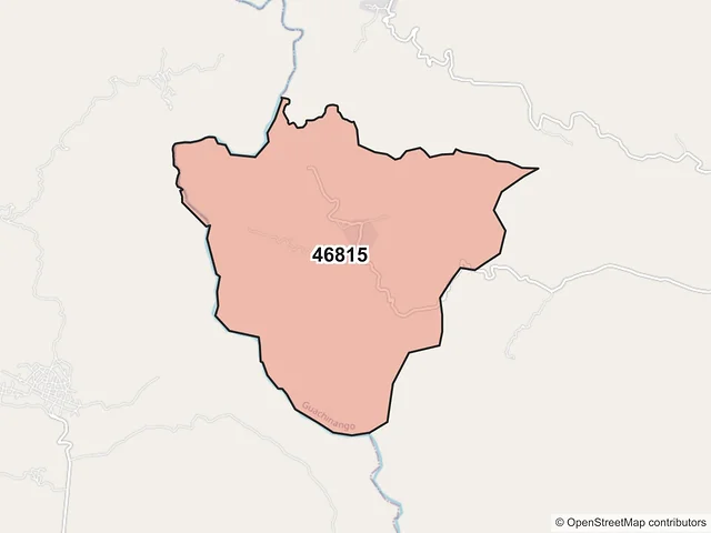 Mapa del código postal 46815, Guachinango, Jalisco