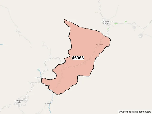 Mapa del código postal 46963, San Sebastián del Oeste, Jalisco