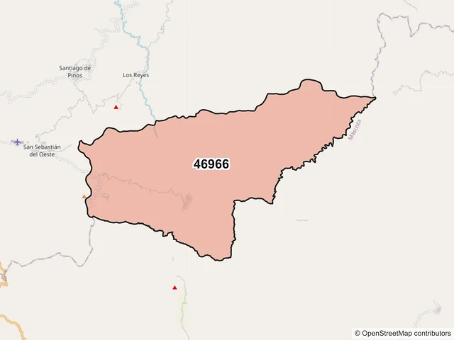 Mapa del código postal 46966, San Sebastián del Oeste, Jalisco