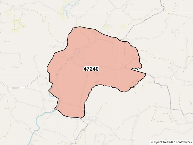 Mapa del código postal 47240, Teocaltiche, Jalisco