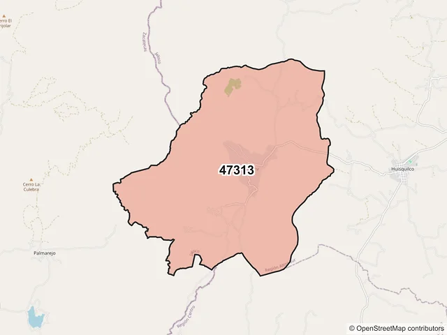 Mapa del código postal 47313, Yahualica de González Gallo, Jalisco
