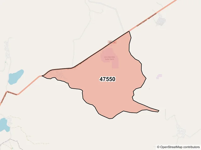 Mapa del código postal 47550, Ojuelos de Jalisco, Jalisco