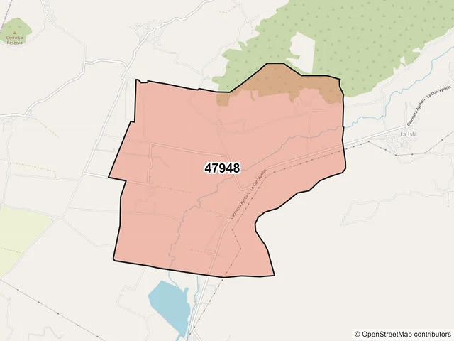 Mapa del código postal 47948, Ayotlán, Jalisco