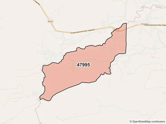 Mapa del código postal 47995, Degollado, Jalisco
