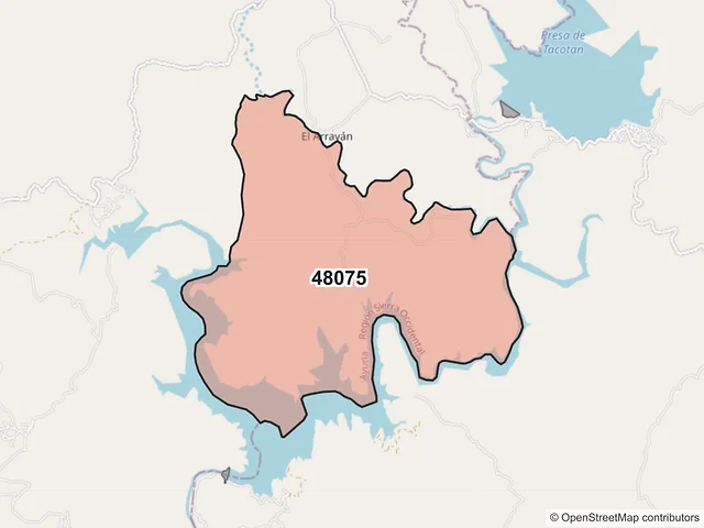 Mapa del código postal 48075, Ayutla, Jalisco