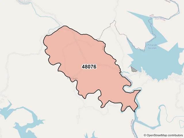 Mapa del código postal 48076, Ayutla, Jalisco
