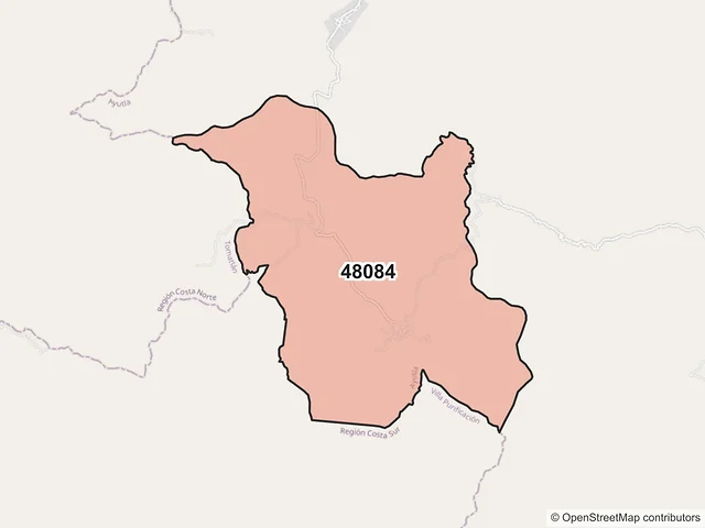 Mapa del código postal 48084, Ayutla, Jalisco