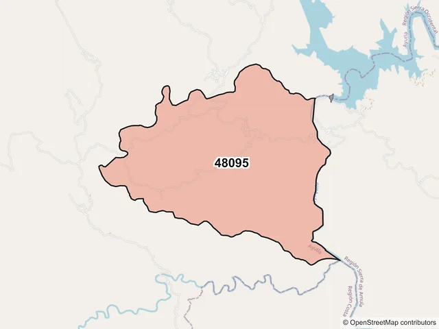 Mapa del código postal 48095, Ayutla, Jalisco