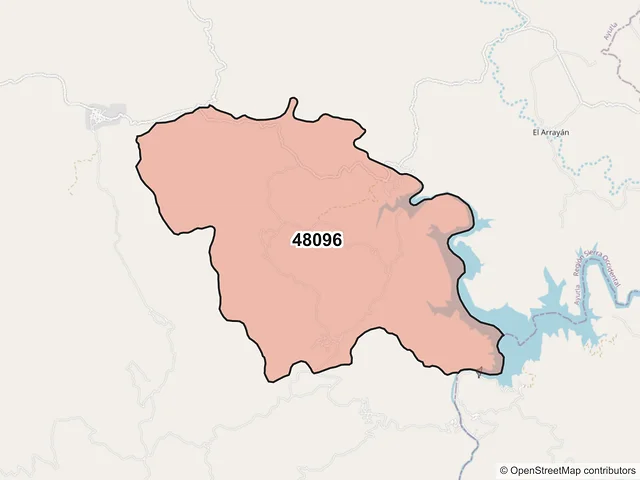 Mapa del código postal 48096, Ayutla, Jalisco