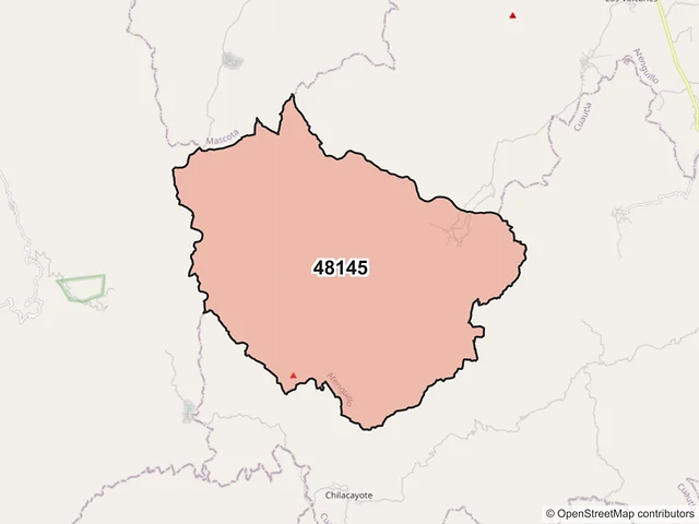 Mapa del código postal 48145, Atenguillo, Jalisco