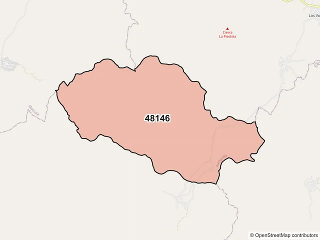 Mapa del código postal 48146, Atenguillo, Jalisco