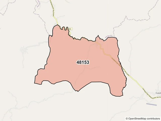 Mapa del código postal 48153, Cuautla, Jalisco