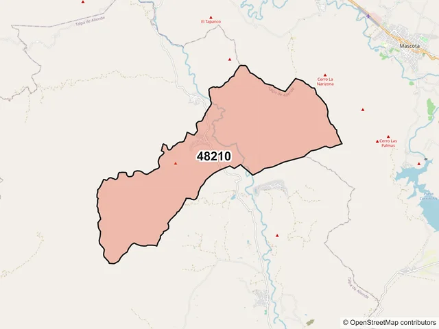 Mapa del código postal 48210, Talpa de Allende, Jalisco