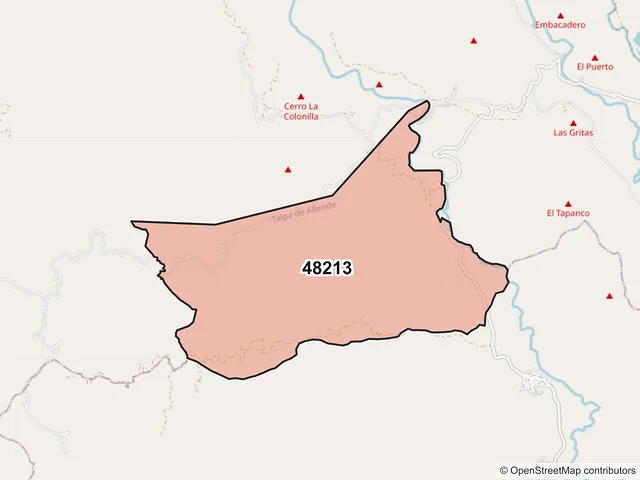Mapa del código postal 48213, Talpa de Allende, Jalisco
