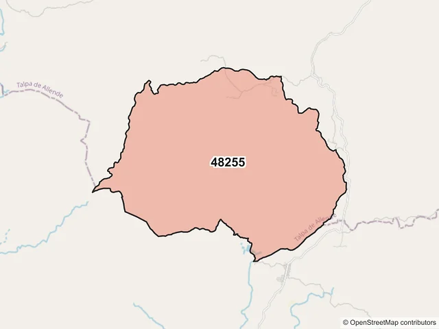 Mapa del código postal 48255, Talpa de Allende, Jalisco
