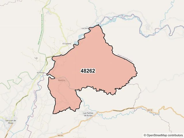 Mapa del código postal 48262, Puerto Vallarta, Jalisco