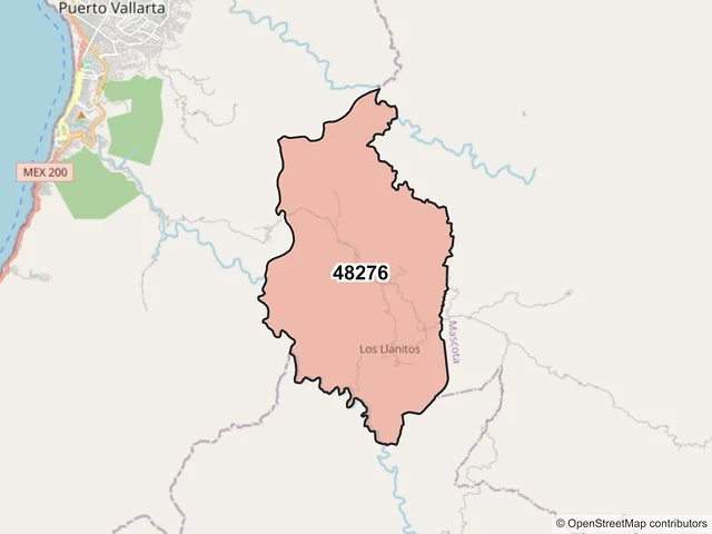 Mapa del código postal 48276, Puerto Vallarta, Jalisco