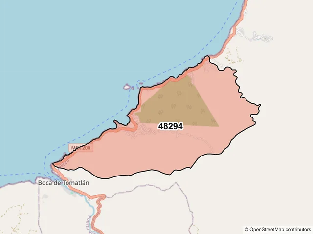 Mapa del código postal 48294, Puerto Vallarta, Jalisco