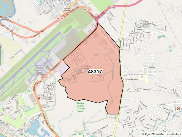 Mapa del código postal 48317, Puerto Vallarta, Jalisco