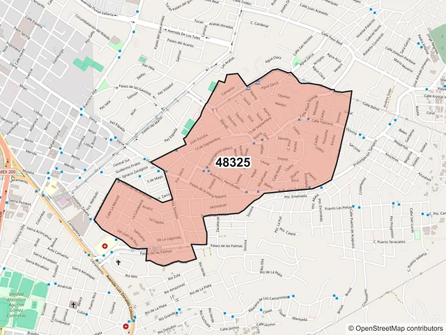Mapa del código postal 48325, Puerto Vallarta, Jalisco