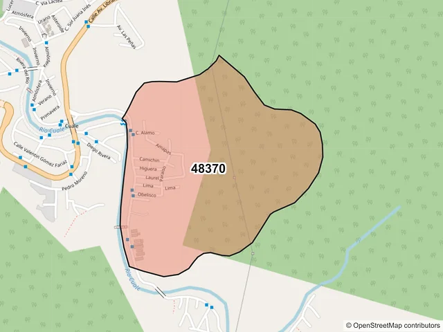 Mapa del código postal 48370, Puerto Vallarta, Jalisco