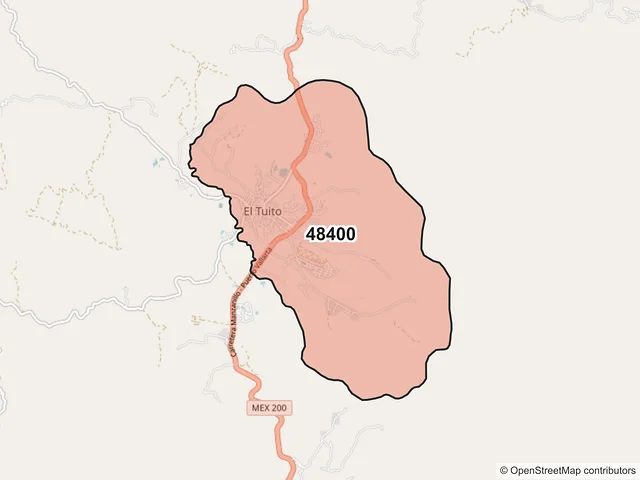 Mapa del código postal 48400, Cabo Corrientes, Jalisco