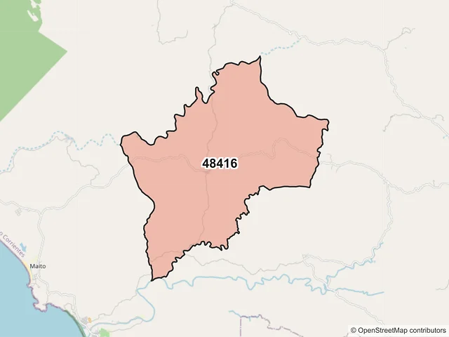 Mapa del código postal 48416, Cabo Corrientes, Jalisco