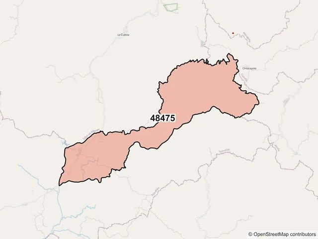 Mapa del código postal 48475, Tomatlán, Jalisco