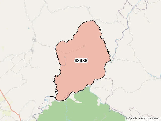 Mapa del código postal 48486, Tomatlán, Jalisco