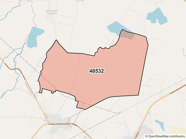 Mapa del código postal 48532, Cocula, Jalisco