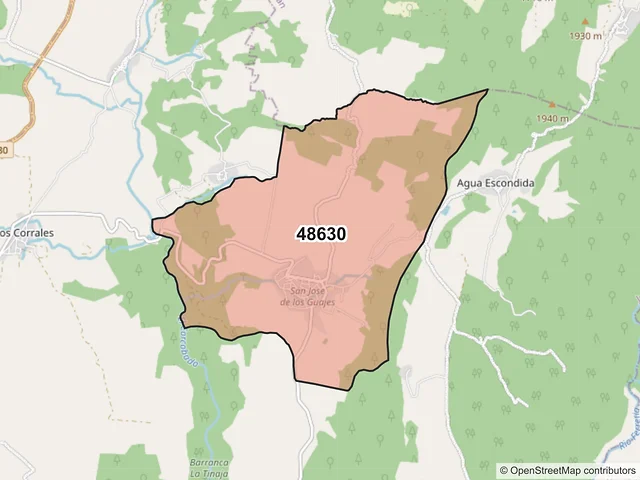 Mapa del código postal 48630, Juchitlán, Jalisco