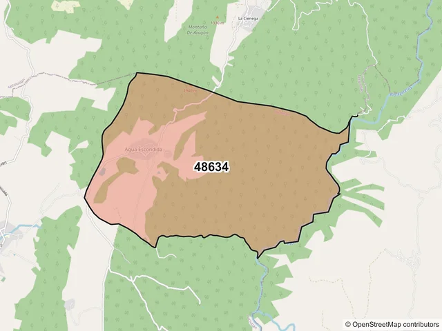 Mapa del código postal 48634, Juchitlán, Jalisco
