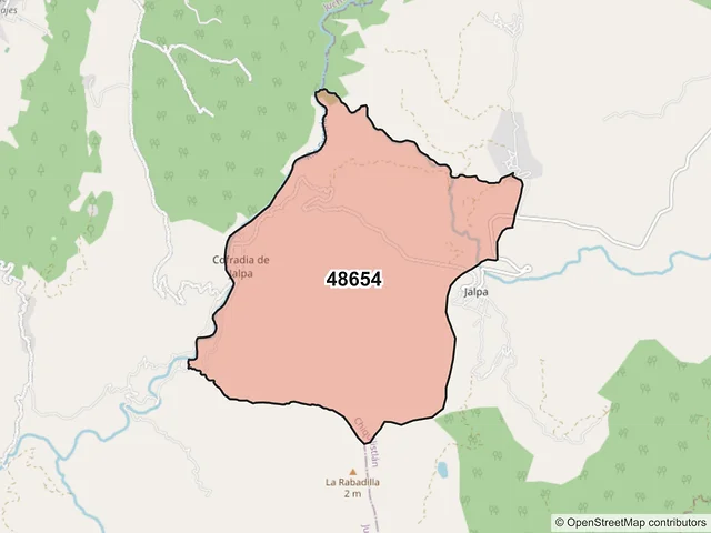 Mapa del código postal 48654, Chiquilistlán, Jalisco