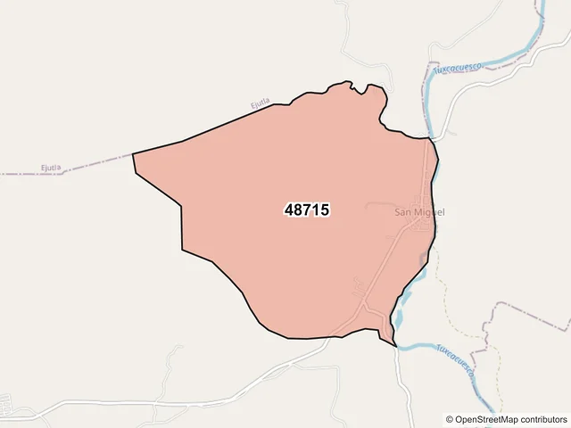 Mapa del código postal 48715, El Limón, Jalisco