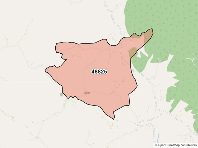 Mapa del código postal 48825, Villa Purificación, Jalisco