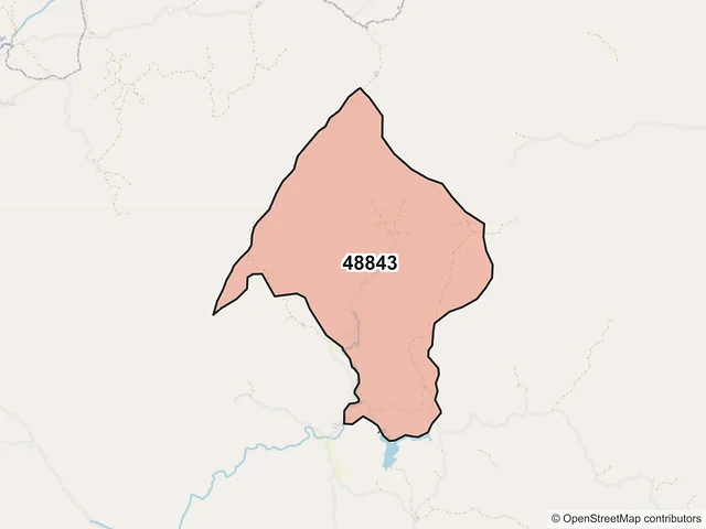 Mapa del código postal 48843, Villa Purificación, Jalisco