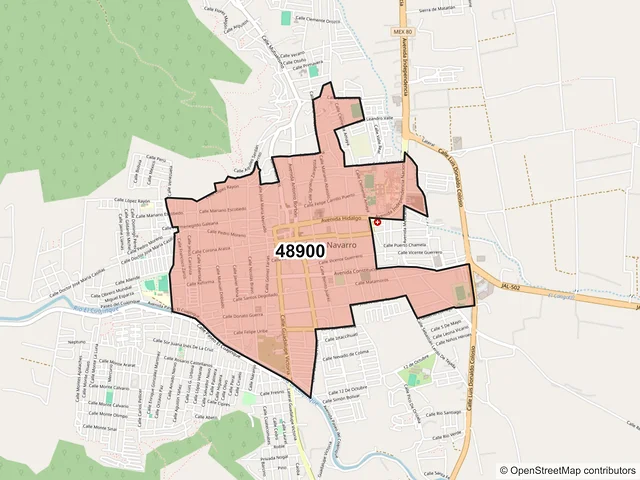 Mapa del código postal 48900, Autlán de Navarro, Jalisco